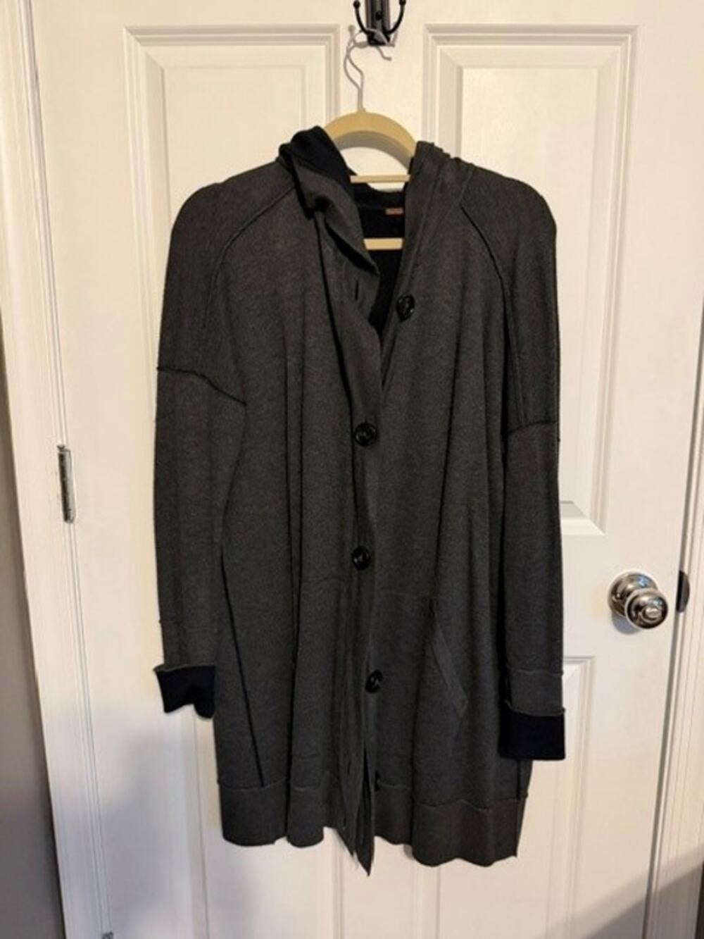Free People Elizabeth Street Cardi in Charcoal Combo Large